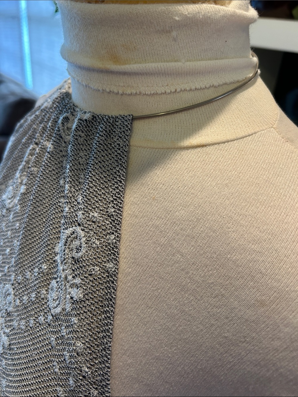 Silver Halter Lace Maxi Evening Gown - Picture 3 of 8